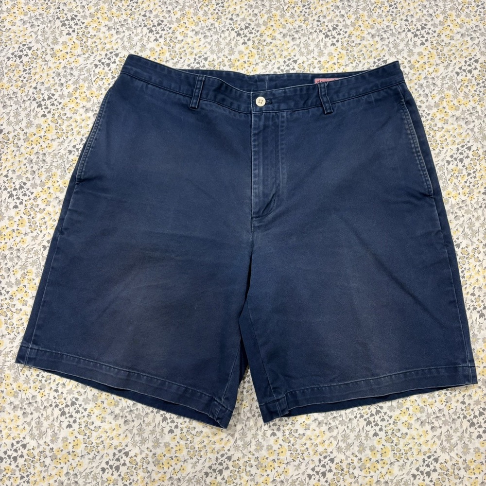 Vineyard Vines Club Shorts Mens Size 36 Blue Cotton Twill Chino Casual Preppy